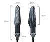 Dimensioner af dynamiske LED-blinklys 3 i 1 til Piaggio MP3 500