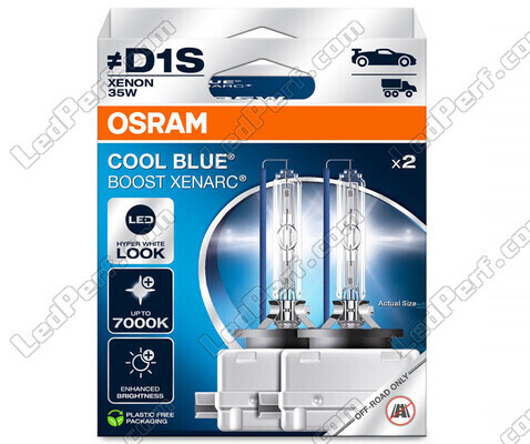 Xenon D1S-pærer Osram Xenarc Cool Blue Boost 7000K ref.: 66140CBB-H2B H2B i pakning med 2 pærer