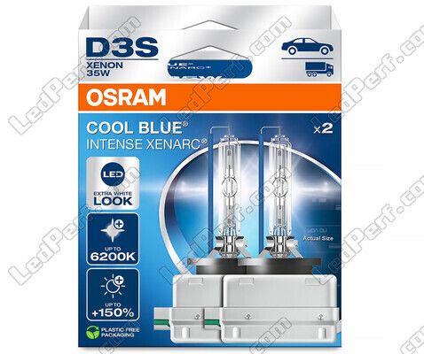 Par af pærer Xenon D3S Osram Xenarc Cool Blue Intense 6200K i sin Emballage - 66340CBN-2HB