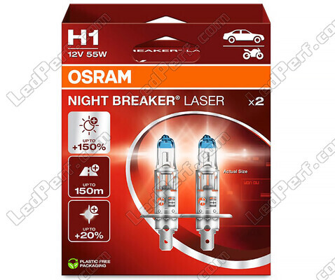 Pakke med 2 H1-pærer Osram Night Breaker Laser +150% - 64150NL-2HB