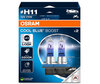 H11 Osram Cool Blue Boost-pærer 5500K xenon effect ref: 62211CBB-2HB i pakning med 2 pærer