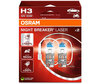 Pakke med 2 H3-pærer Osram Night Breaker Laser +150% - 64151NL-2HB